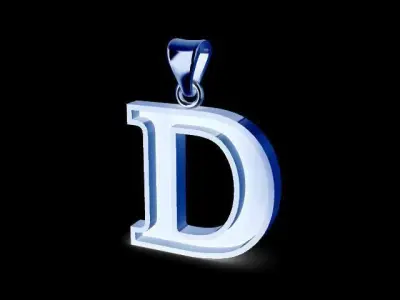 letter D pendant 3D print model