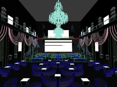 banquet Awards Dinner Charity Dinner 3D model