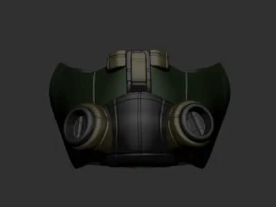 gas mask helmet scifi high poly sculpt 3d printable  3D model 2