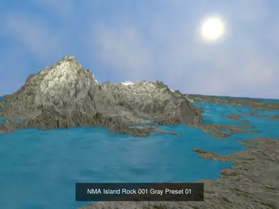 NMA Island Rock 001 Gray 3D Model Pack