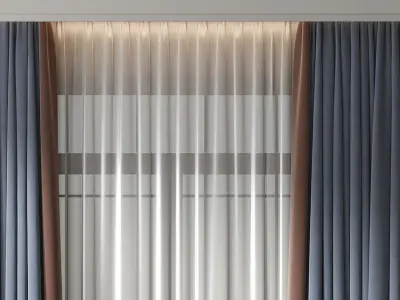 blue fabric matching Modern color 3D model