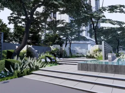 Commercial along the street 3D model