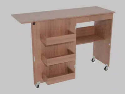 Modern Rustic Sewing Table Low-poly 3D model