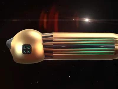 The Penetrator spaceship in space 3D model