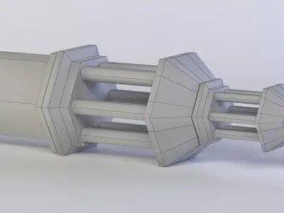 Small grey tower Low-poly 3D model