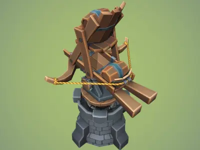 Low poly Barrelthrower Mk II Low-poly 3D model