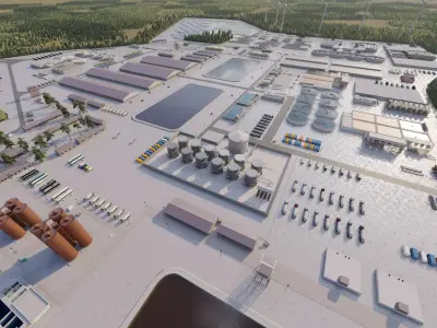 Water treatment plant-Water and Sewage Treatment Plants Factory 3D model