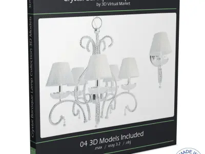 Baroque Crystal Lamps Collection 3D model