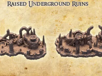 Raised Underground Ruins Tabletop Terrain 28 MM 3D print model