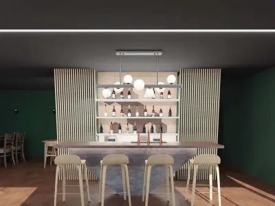 Blender scene modern bar  3D model