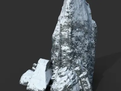 Low poly Snow Rock Low-poly 3D model