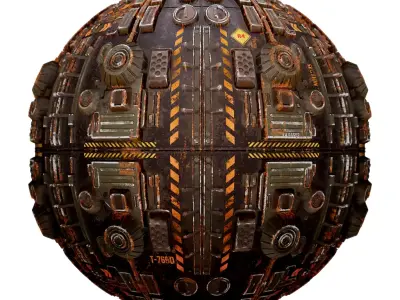 PBR Sci-Fi Industrial Texture 23 Low-poly 3D model