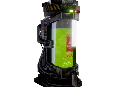 Sci-Fi Toxic Chemical Container - Game Ready Hero Prop Low-poly 3D model