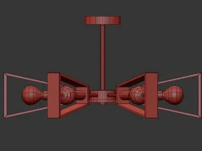 KLARK light fixture with wooden frames and bulbs 3D model