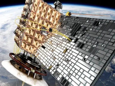 Post Apocalyptic Sci-fi  Damaged Satellite 3D model