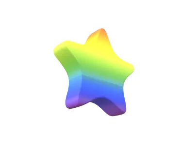 Star Emoji v2 007 Low-poly 3D model