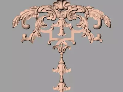 Door flower 3D relief STL Model for CNC woodworking carving E298 3D model