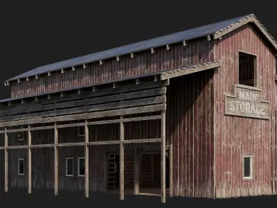 61-62-63-64  - Farm Buildings 4K PBR GameReady Low-poly 3D model