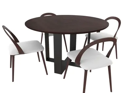 Rialto Dining Chair Beige 3D model