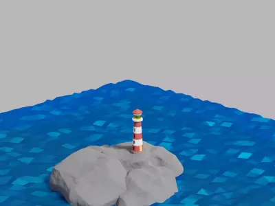 Cartoon Light House 3D model