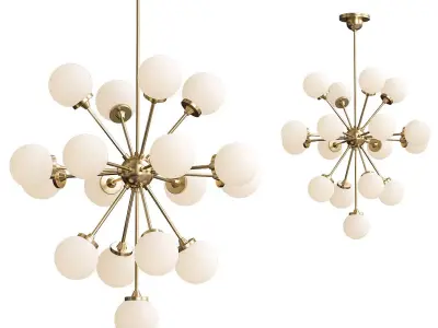 Large Italian Brass Sputnik Chandelier 3D model purchase