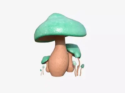 Fantasy Mushroom A11 Realistic - Scene Backdrop Design Low-poly 3D model