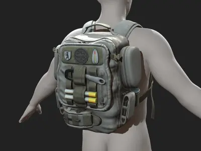 Backpack low poly human generic Low-poly 3D model