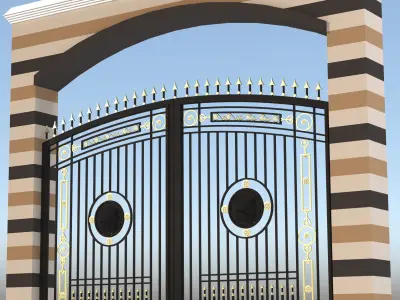 Classic Iron Gate 3D model for manor villa Free low-poly 3D model
