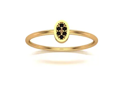 Jewelry gold ring with stones 3D print model