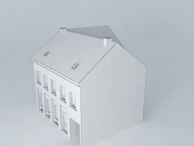 Old European house Low-poly 3D model