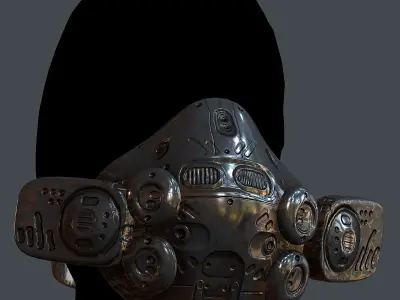 Gas mask helmet 3d model scifi Low-poly Low-poly 3D model Low-poly 3D model 57