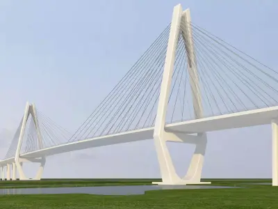 Suspension Bridge 3D model