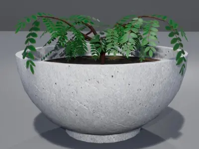 Street plant Low-poly 3D model
