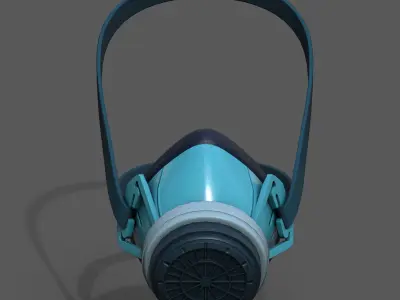 Gas mask respirator sci fi futuristic technology  Low-poly 3D model