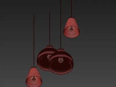 Michael Wolke Creates Sculptural Pendant Lamps 3D model