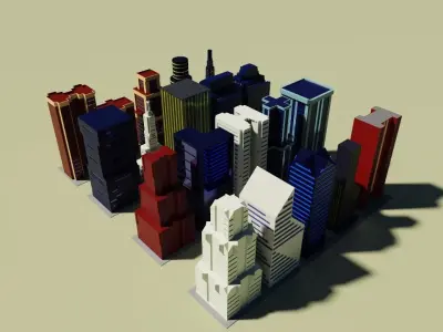 aset voxel city building  3D model