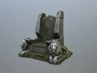 Lion Throne Low-poly 3D model