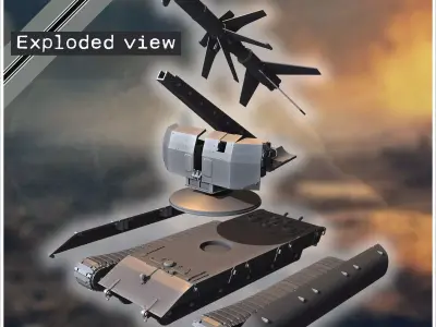 E-100 mit Raketenwerfer R-1 Rakete Entwicklung rocket artillery  3D print model