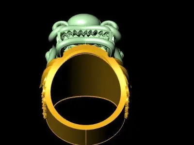 Dragon Roar A Face Scale Ring Free 3D print model