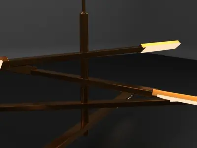 A bright chandelier Low-poly 3D model