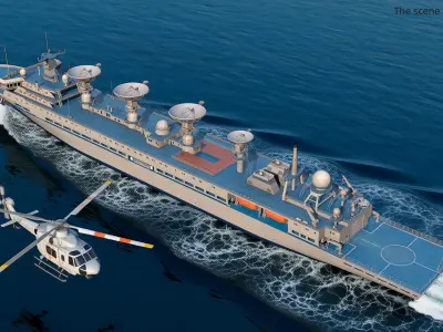  Yuan Wang Satellite Surveillance Vessel Blue Rigged 