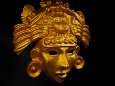 Aztec Cosplay Face Mask 3D print model