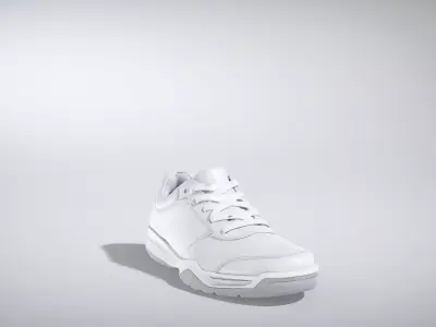 Sporty Tennis Court Shoe with Reinforced Design Low-poly 3D model