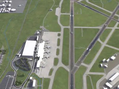 Madison - Dane County Airport - MSN Low-poly 3D model