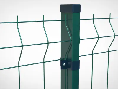 Metal Green Fence 3D model