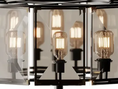 Minimalist Black Faceted Crystal Floor Lighting 3D model