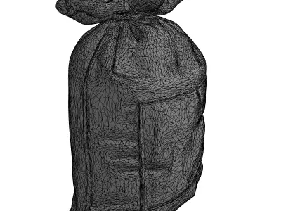 Rustic Flour Bread Sack Low-poly 3D model