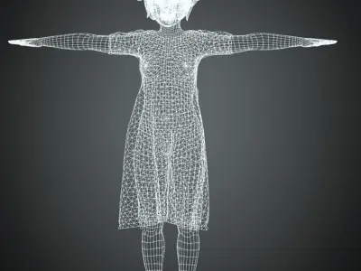 Asian girl rigged 3D model 3D model