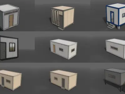 PBR Container House BB 3D Model Pack