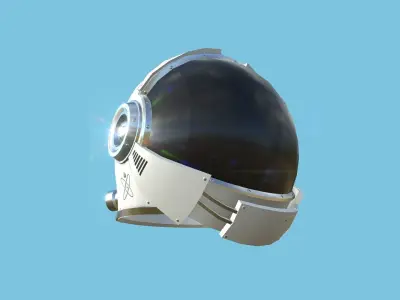Astronaut Helmet 08 - White Aluminum - Character Design Fashion Low-poly 3D model